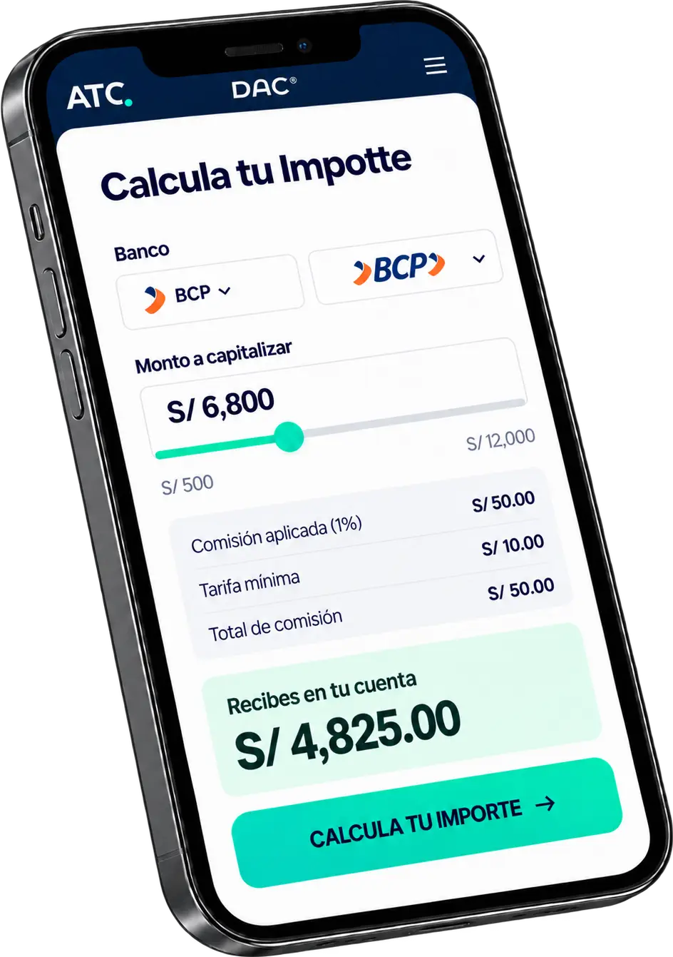 Mockup de Calculadora Financiera
